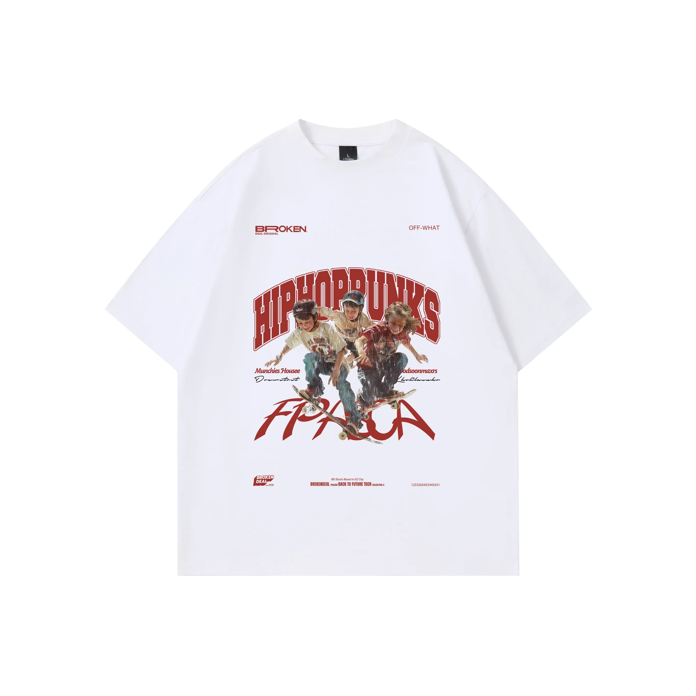 HIPHOPPUNKS Белая Унисекс Футболка