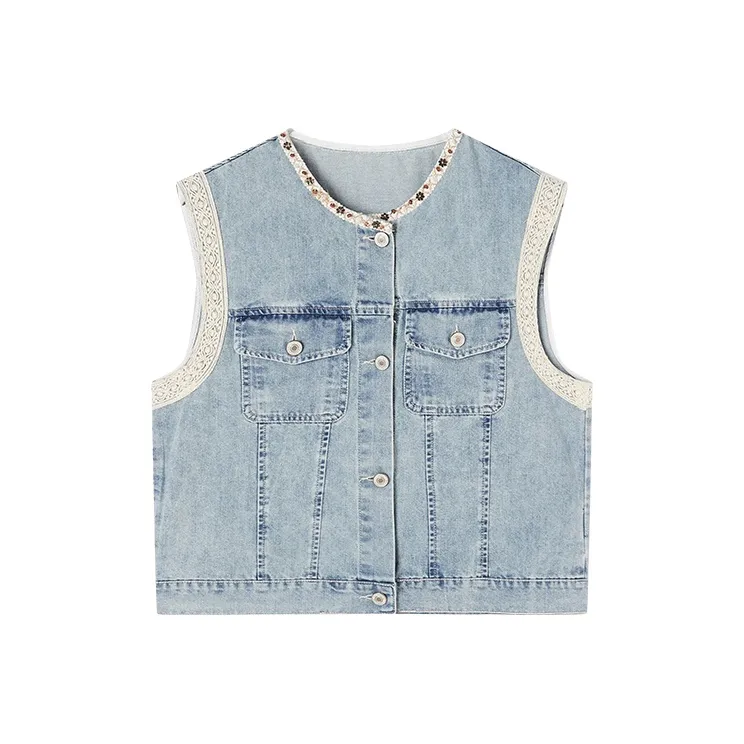 XIANGYING Джинсовый синий Женские жилеты