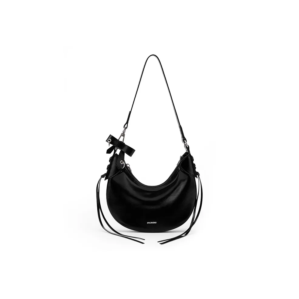 MCMIKO Спилок коровьей кожи Коровья кожа Сумка на плечо Стандартная Женская Спокойный черный