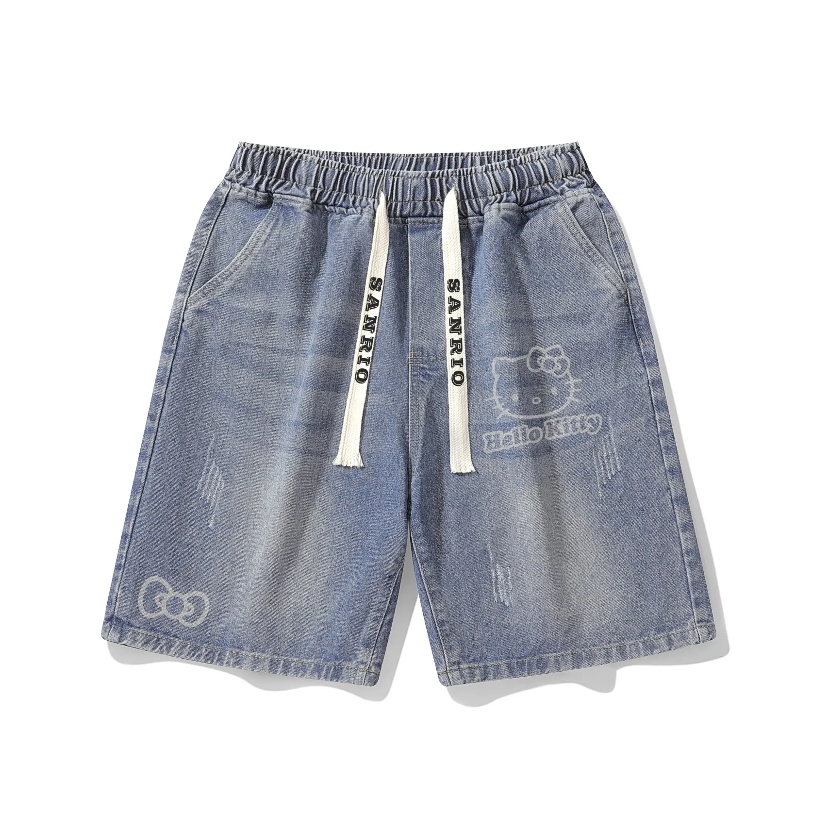 Sanrio x Hello Kitty Хелло Китти Джинсовые шорты Унисекс