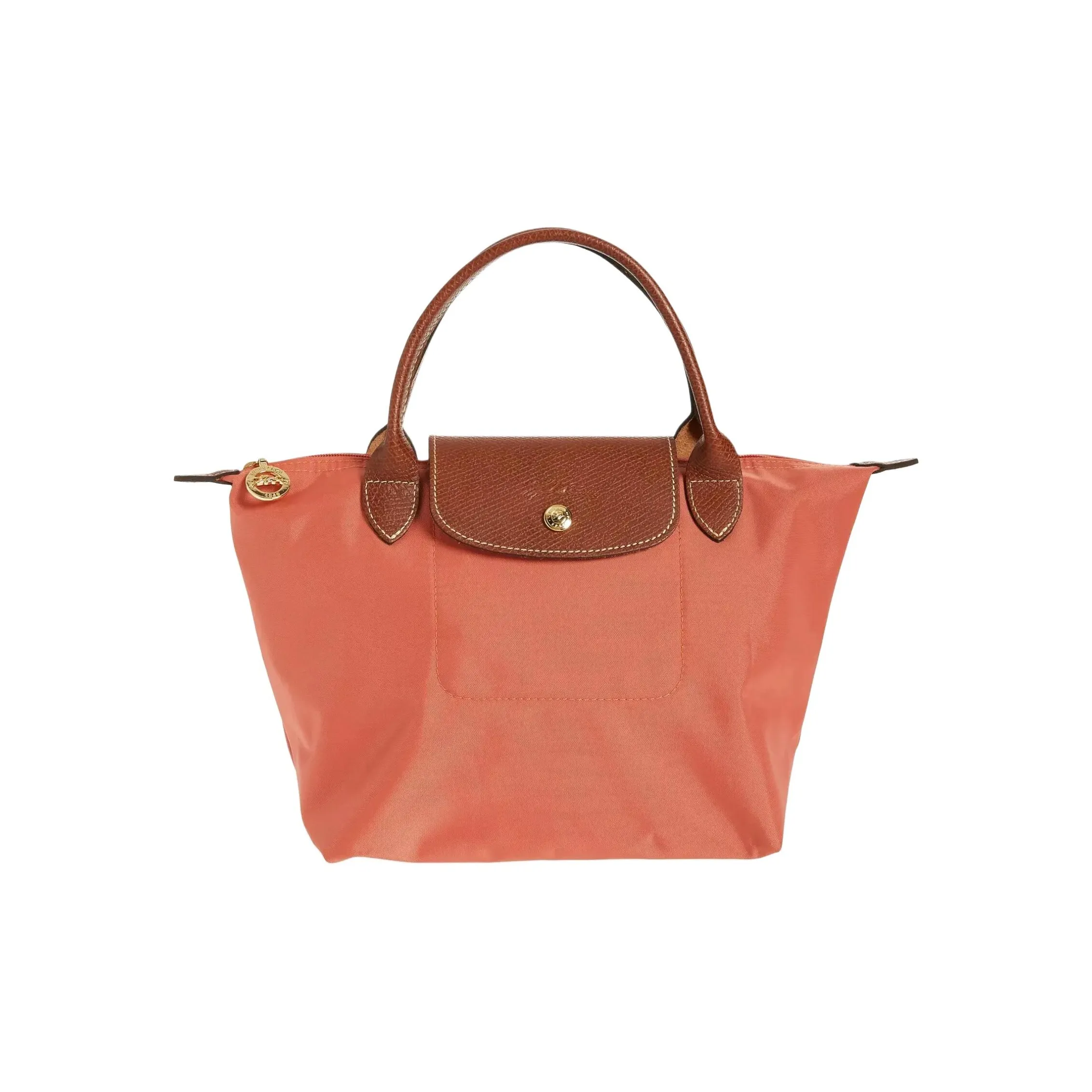 LONGCHAMP Le Pliage Нейлоновая сумка-пельмени маленькая женская кирпично-красного цвета