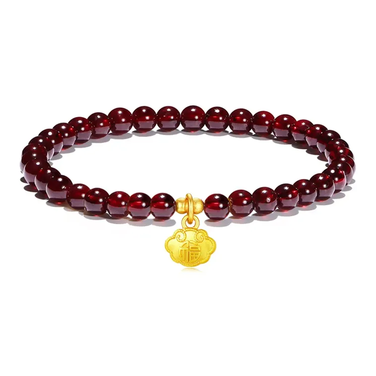 GIFU Обработка Цветная глазурь Гранатовый Браслет с бусинами Женские