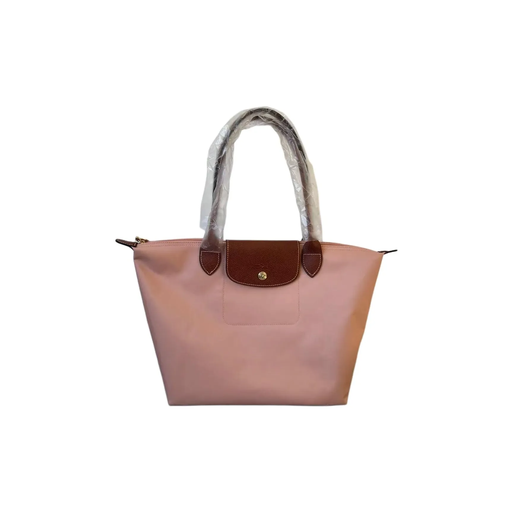 LONGCHAMP Le Pliage Полиамид с Цветным Холстом Тоут Сумка Сумка для покупок Сумка Сумка через плечо Большая Женская Розовая Чайная