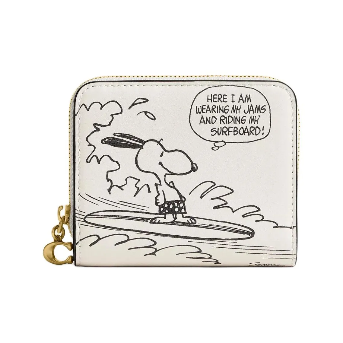 COACH PEANUTS Snoopy, Collaboration Leather Wallet Women's Chalk White