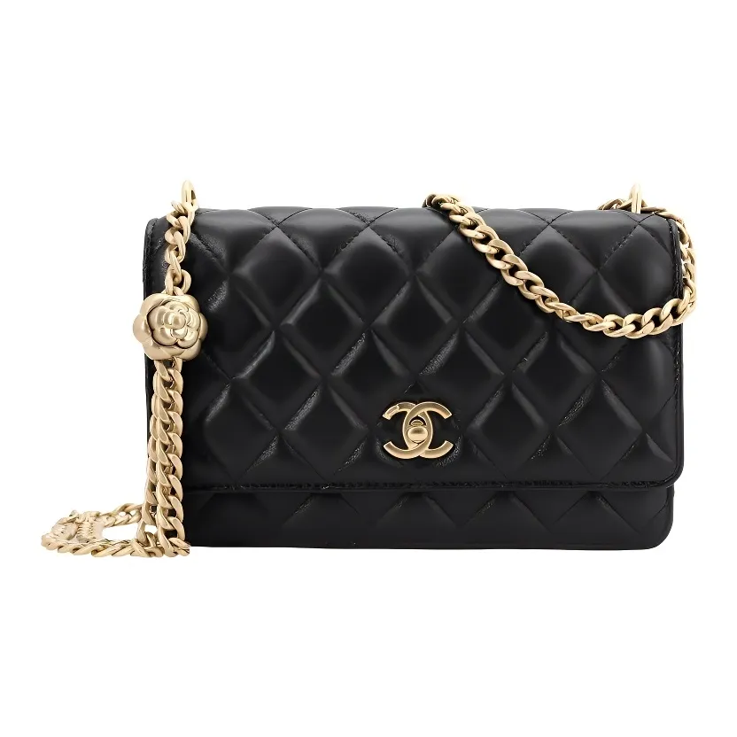 CHANEL Classic Flap CF Lambskin Crossbody Bags Mini Women's Black