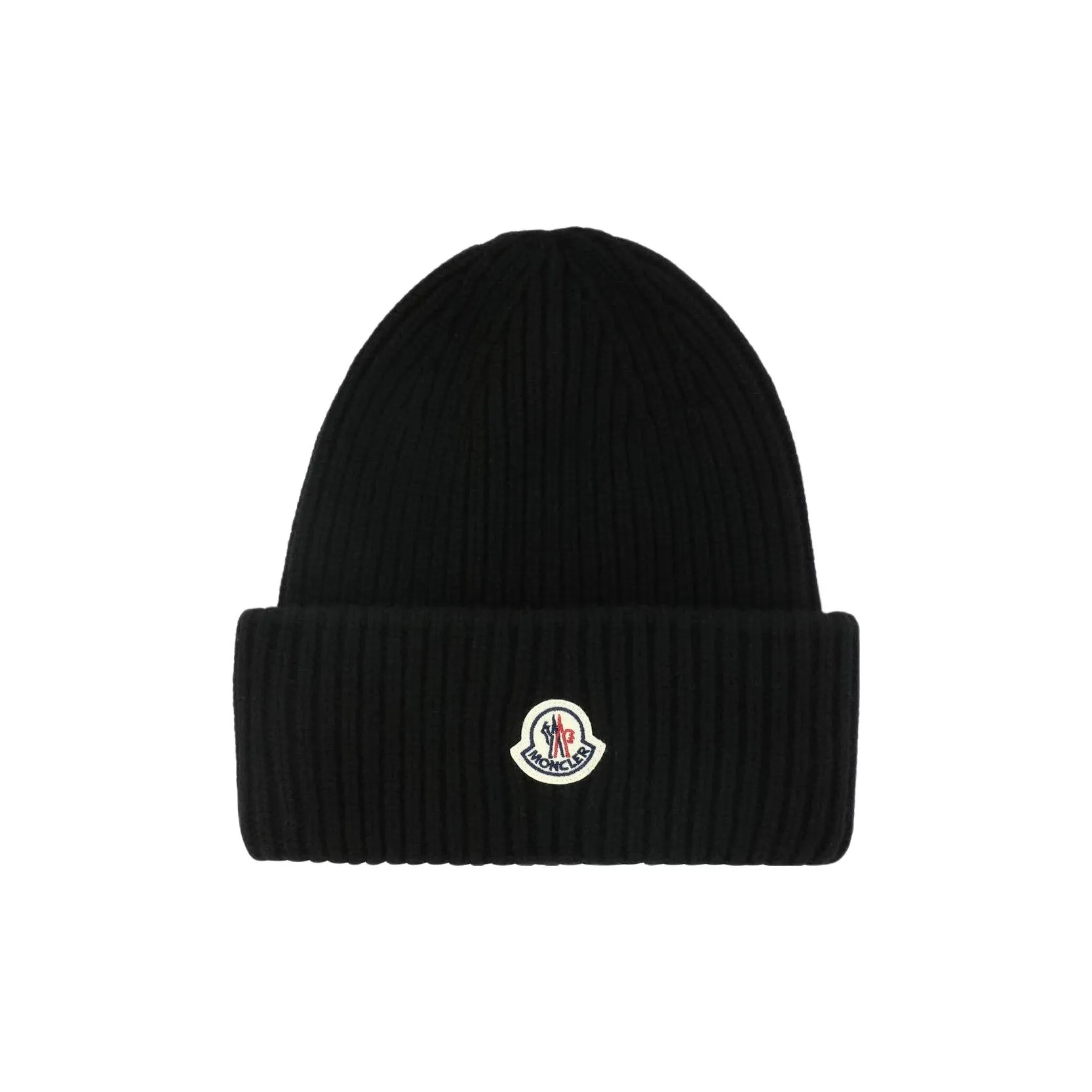 Moncler Logo Patch Ribbed Beanie