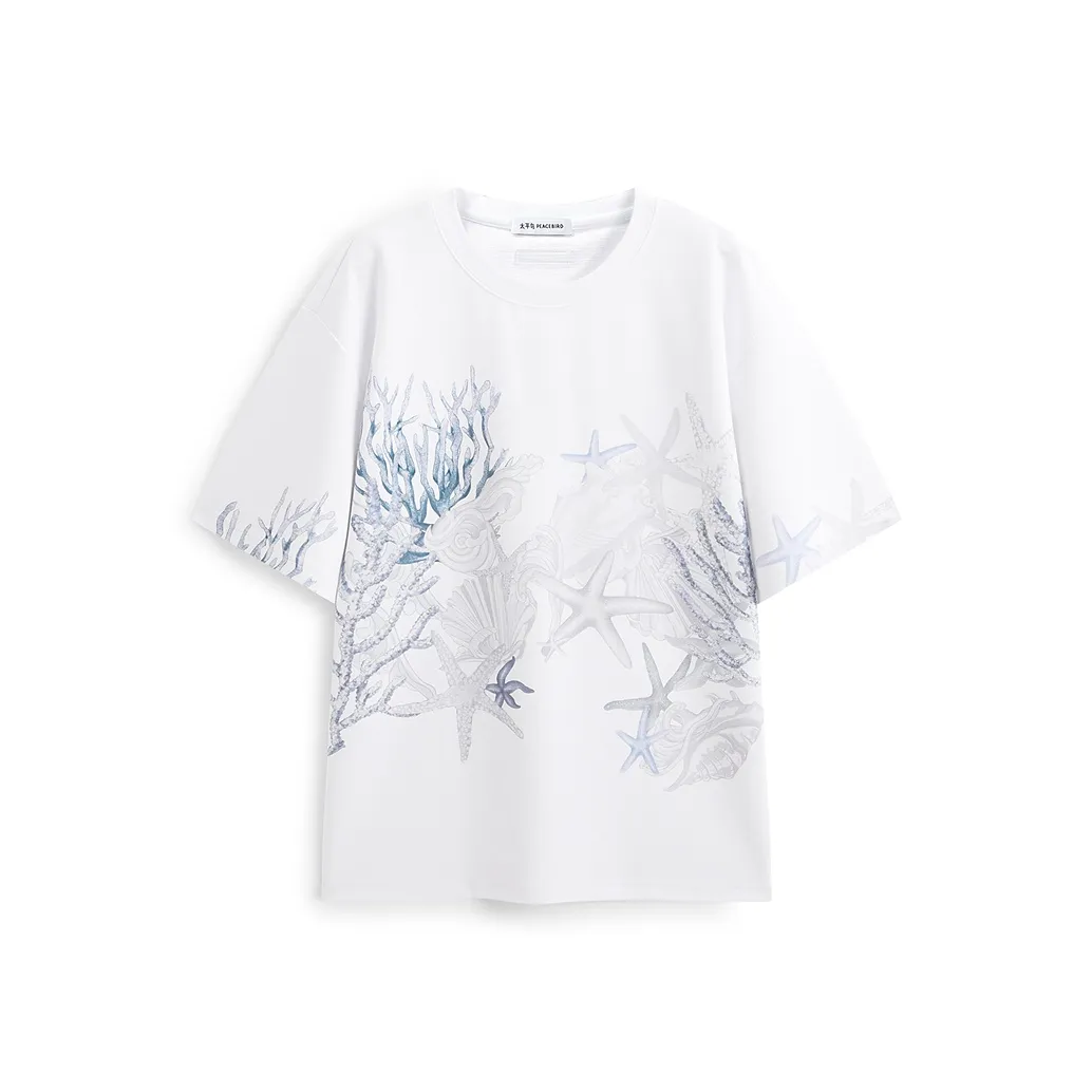 PEACEBIRD MEN Цветовые блоки с принтом короткие рукава мужская рубашка