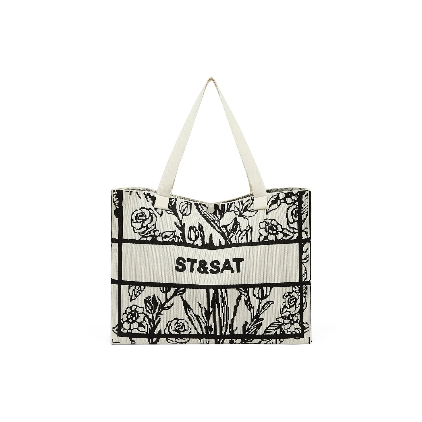 ST SAT Ткань Тоут Сумка Сумка через плечо Женская Экрю