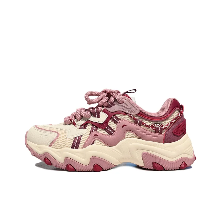 LINING Cat's Claw Lite 2 Устойчивый к истиранию Дышащий Низкий Топ Casual Женский Бежевый Розовый