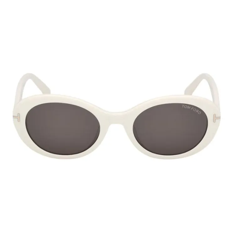 TF Plate Frame Oval Sunglasses Unisex White