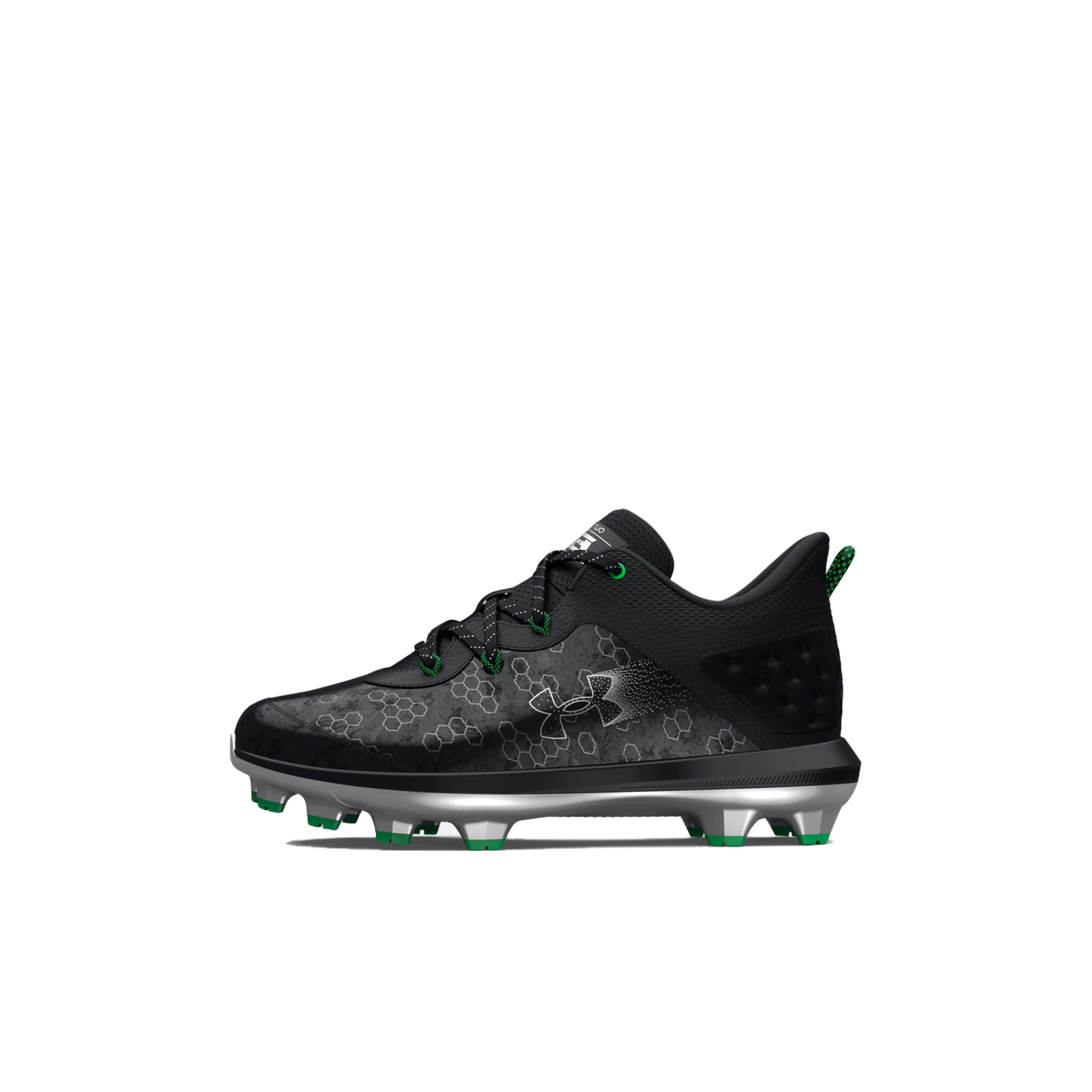 Under Armour Harper 8 TPU Jr Mid Top Soccer Shoes Black Green Kids'