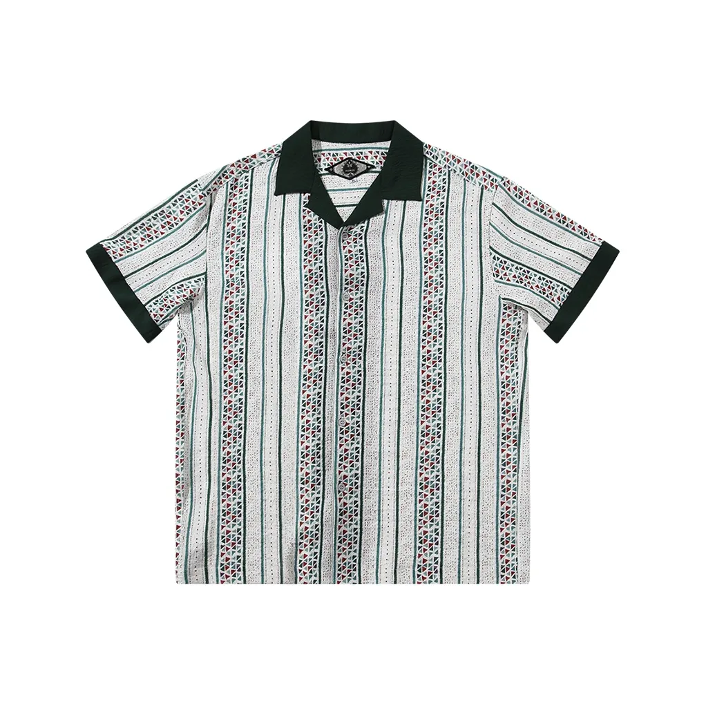 SOARIN YUPPIE Лето Рубашка Оригинальный дизайн Кубинский воротник Цветочный Рубашка Мужская