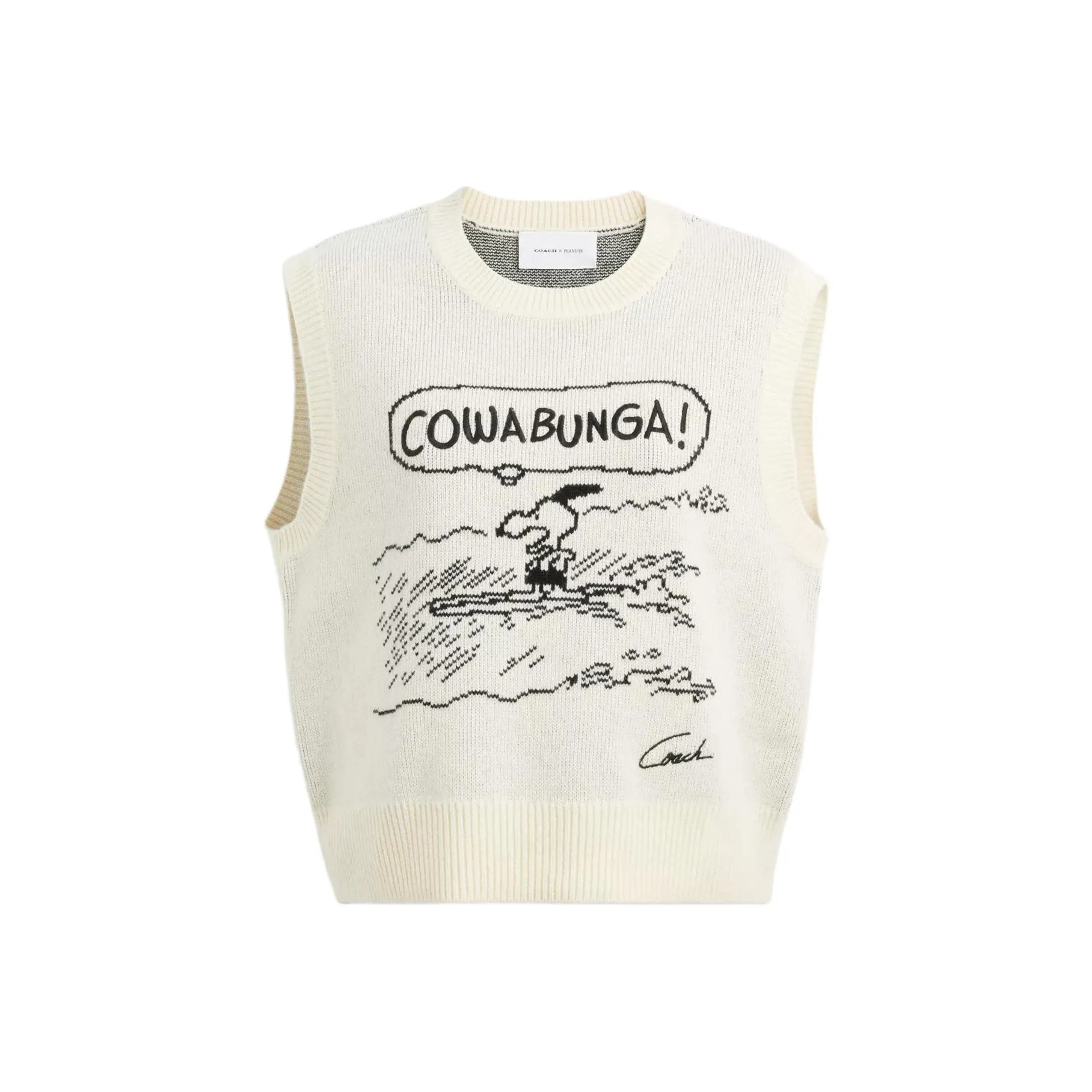 COACH X PEANUTS SS25 Майка Женская Кремово-Белая