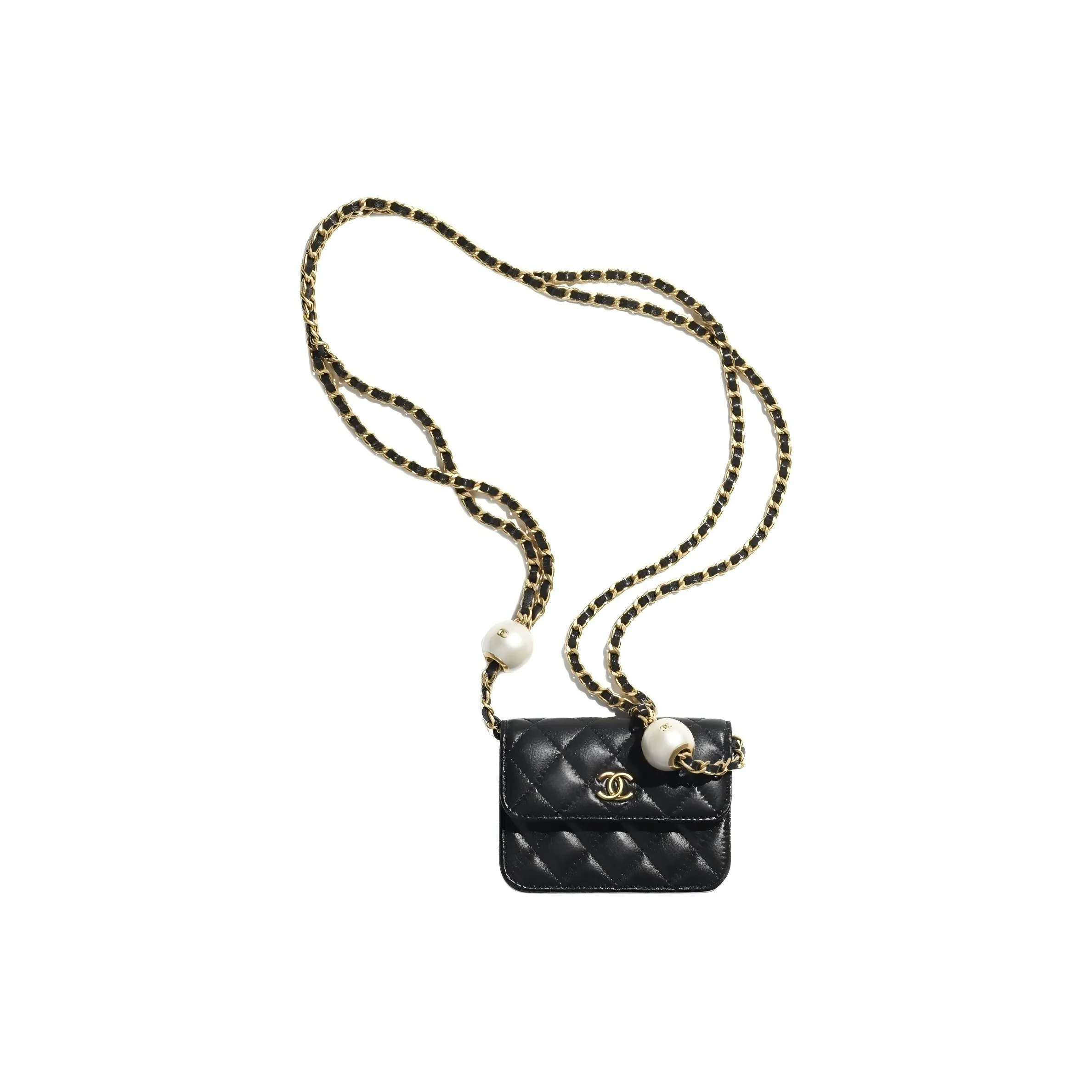 CHANEL Lambskin Shoulder Bag, Crossbody Bag Women's Black
