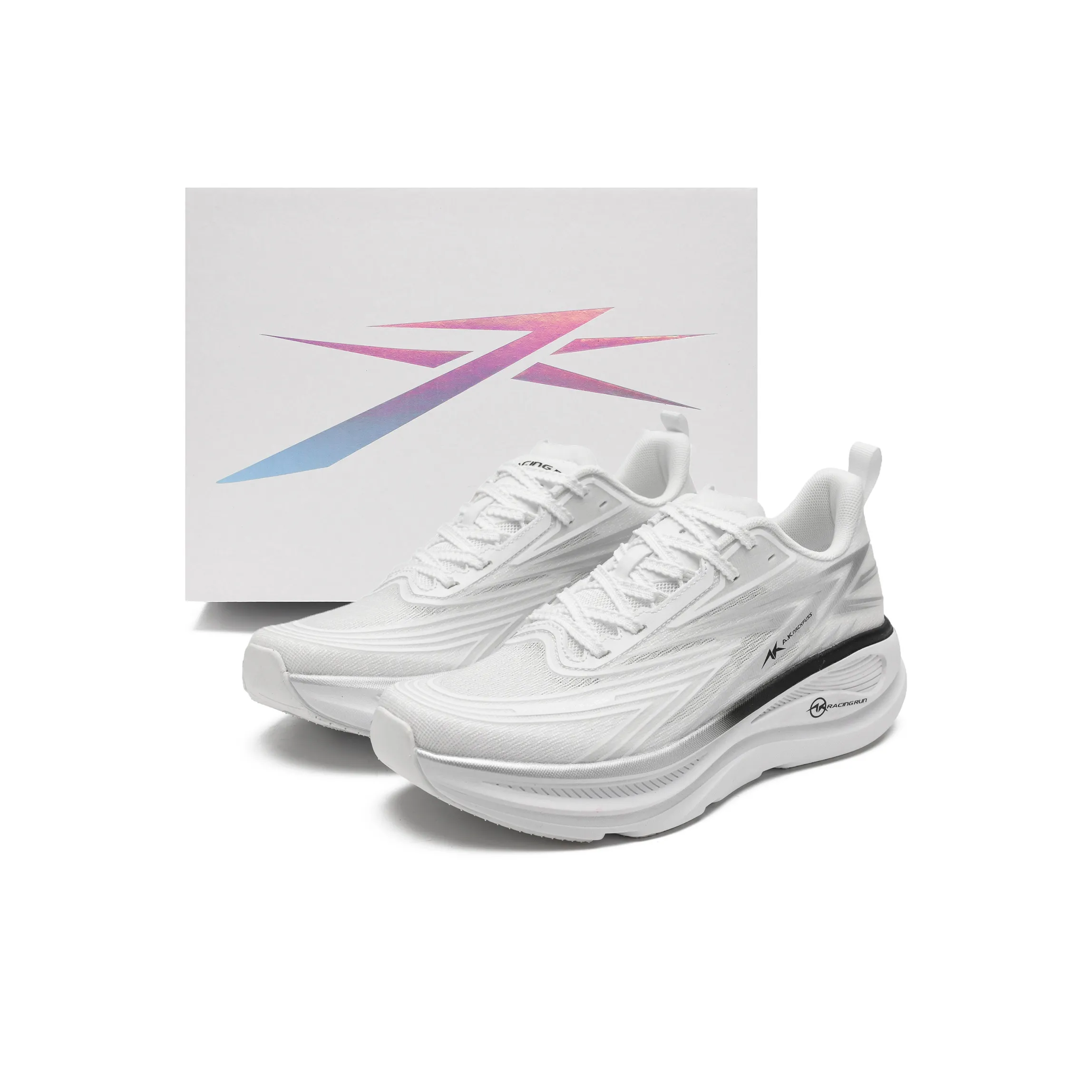 A.Knackfuss Низкий топ детские беговые кроссовки серебристо-белые бесшовные Journey подростки