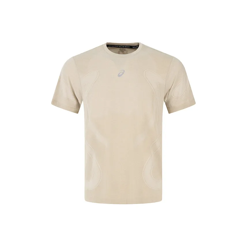 Asics Бежевые Мужские Беговые Т-Рубашки
