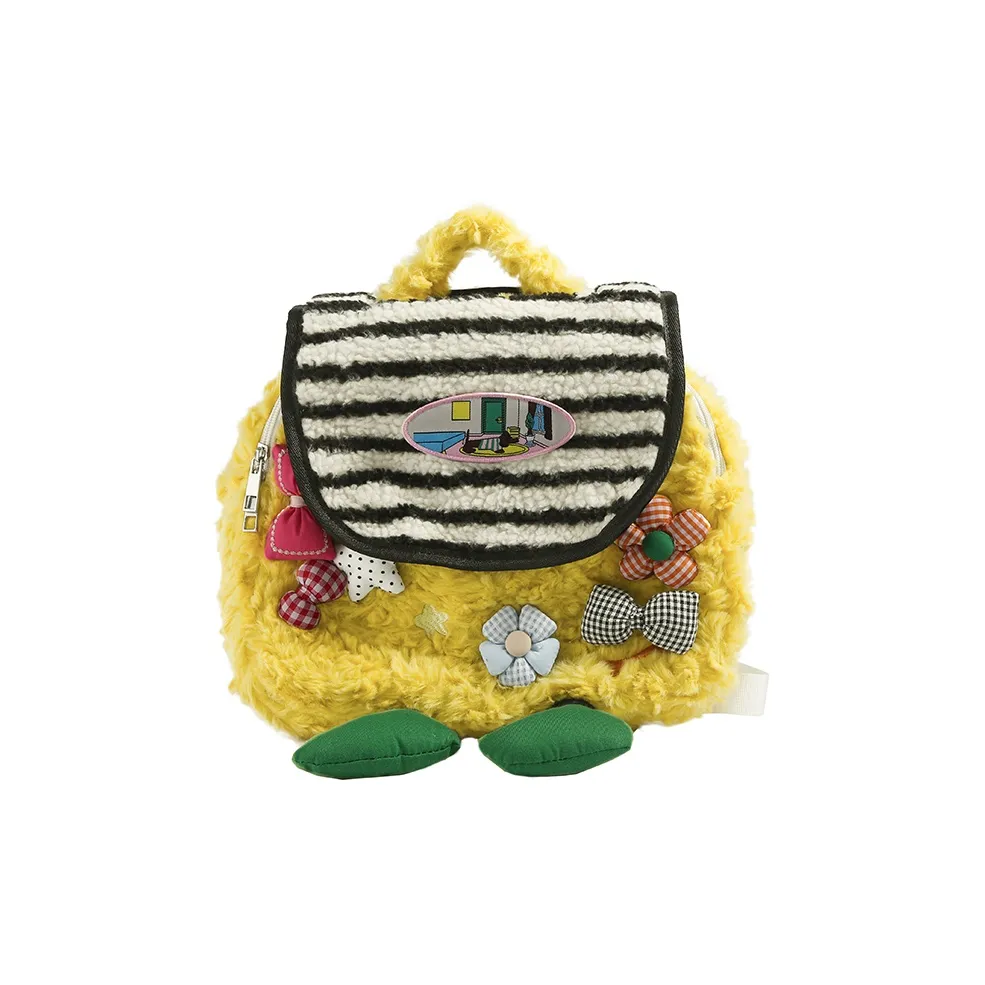 WXRX Плюшевый рюкзак женский желтый фиолетовый