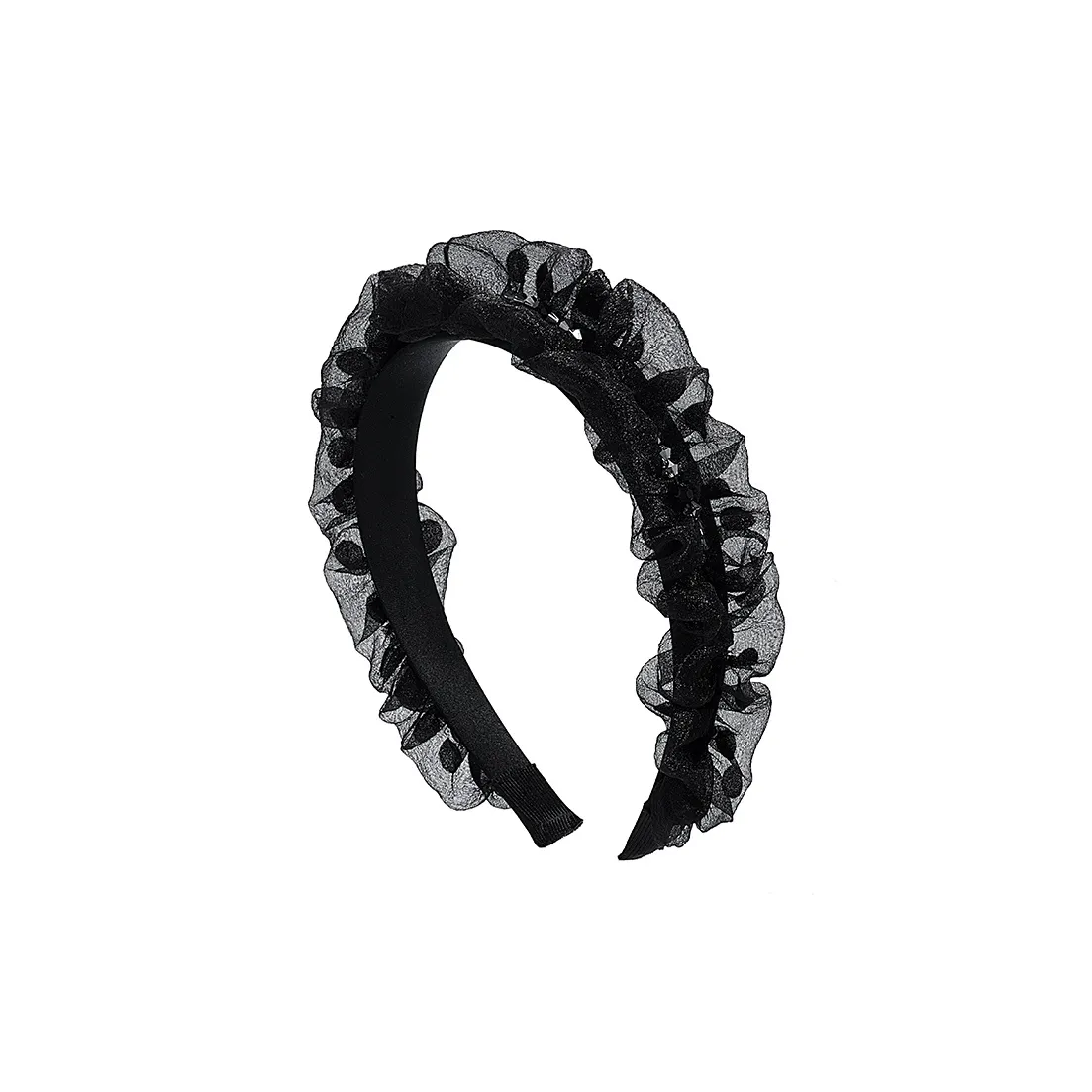 ROYALSASA Шелковый шифон Искусственный кристалл Акрил Ободок для волос Женские