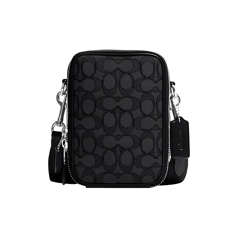 COACH Stanton Ткань с коровьей кожей Сумка через плечо Мужская Черная