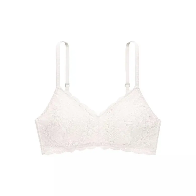 Victoria's Secret Кокосовый белый Цветочный Кружевной Женские Бюстгальтеры