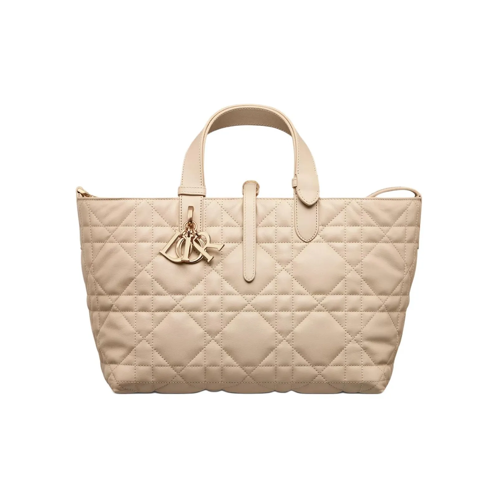 DIOR Toujours Cow Leather Native Bag, One Shoulder Handbag Medium Women's Pink Beige
