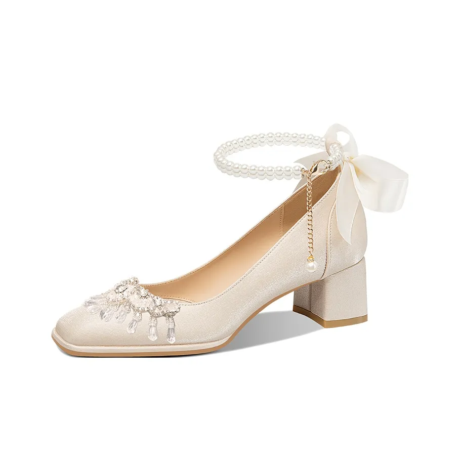 LOLY Грубый каблук Высокие каблуки Женские Бежевый