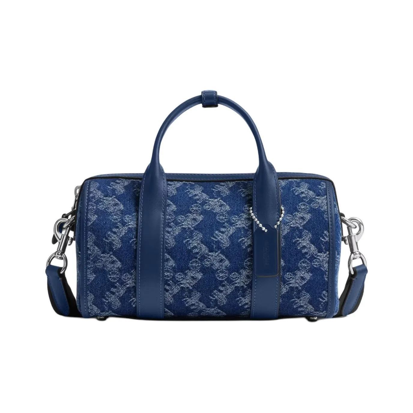 COACH Gotham Denim Ткань с кожаными вставками Сумка через плечо Сумка Средний Мужской Темно-синий