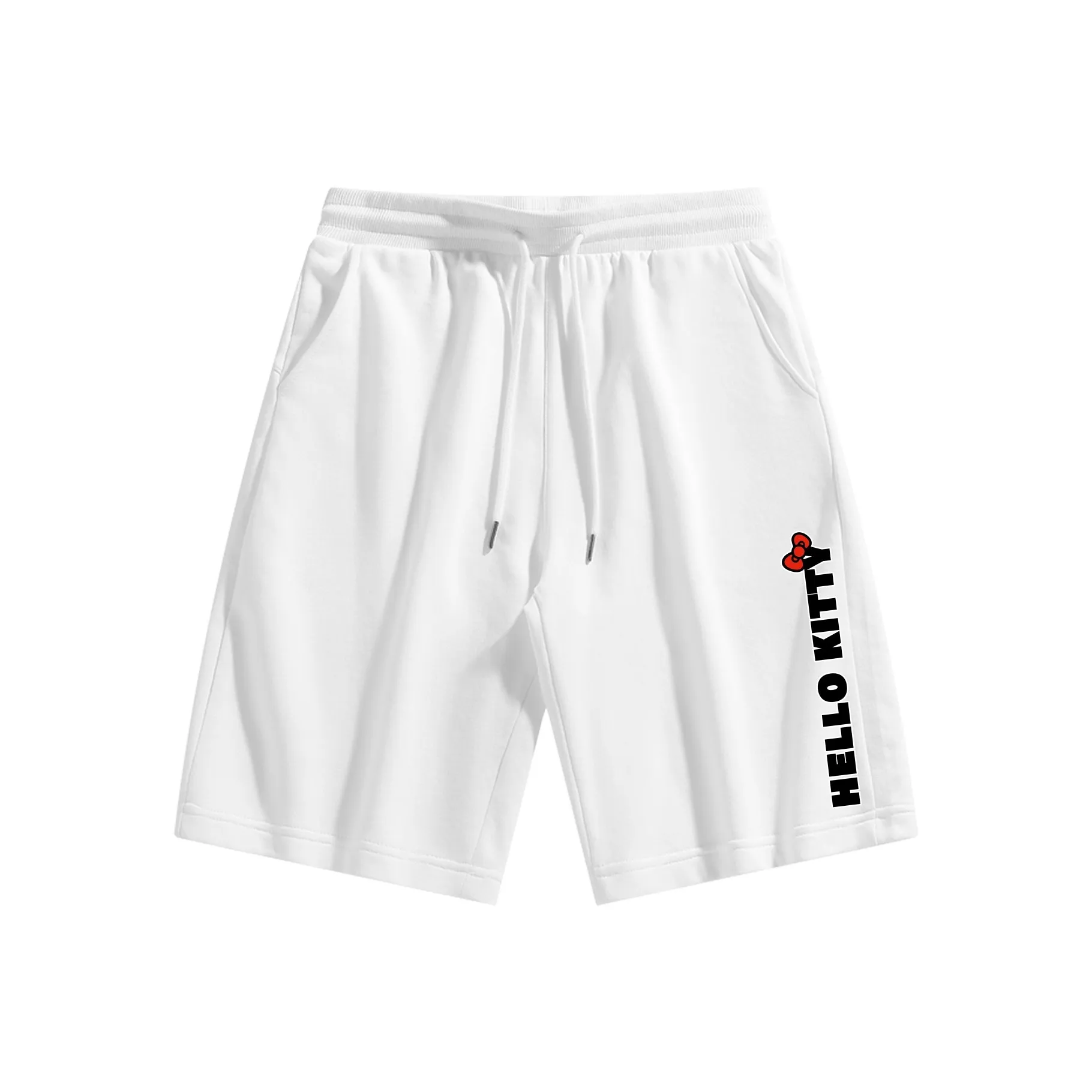 Sanrio x Hello Kitty Повседневные шорты унисекс черный белый серый