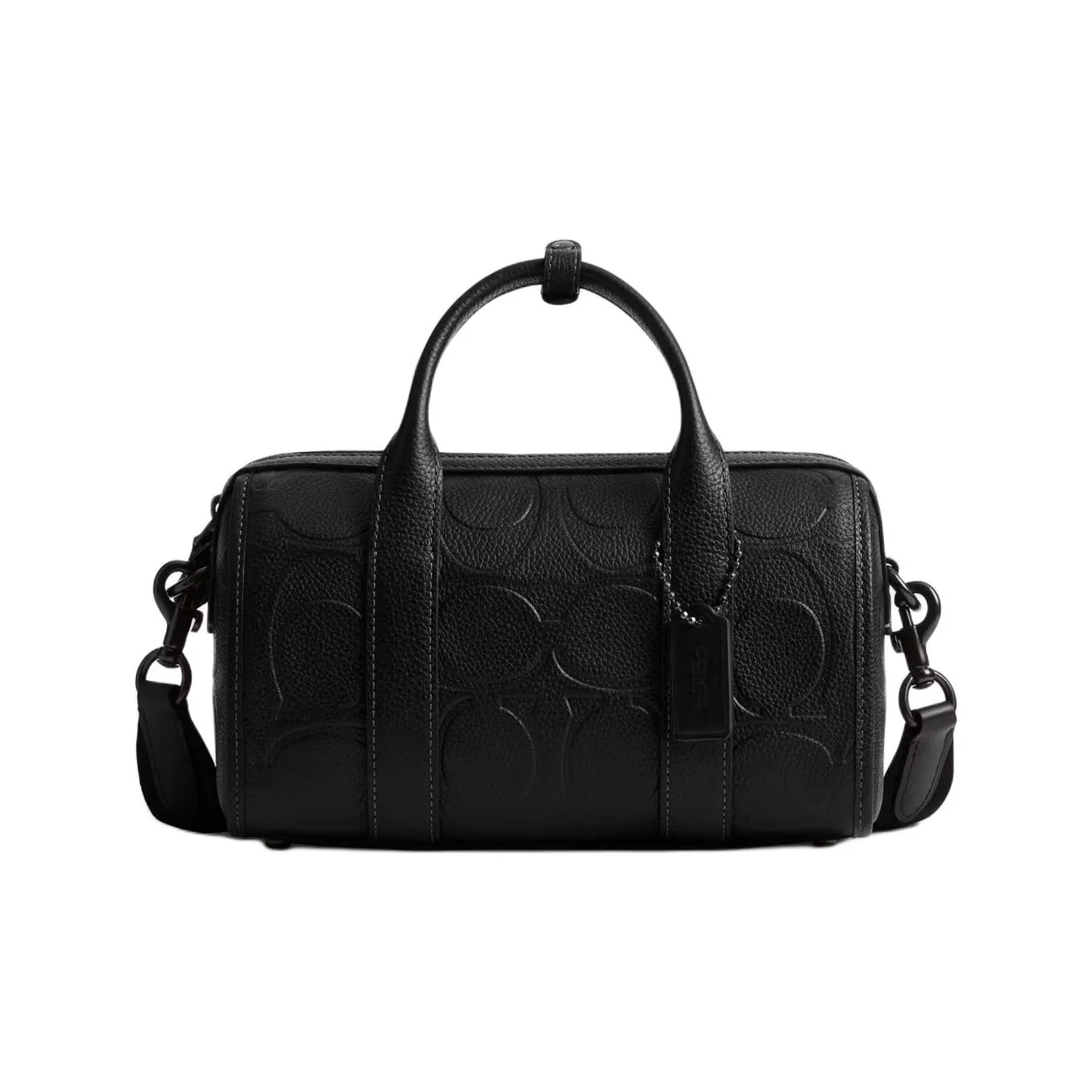 COACH GothamDuffle Polished Pebbled Leather Shoulder Bag, Crossbody Bag, Handbag Medium Size Men's Black