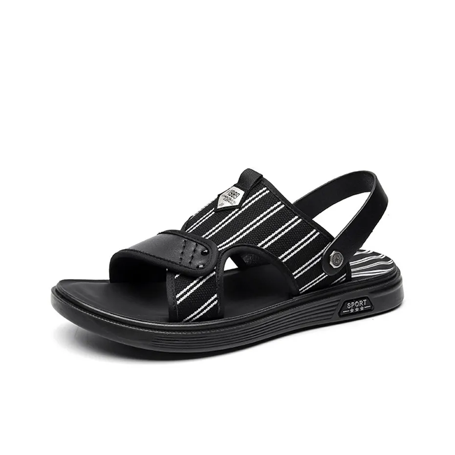 SENJIALUO Пляжные сандалии Мужские Черные