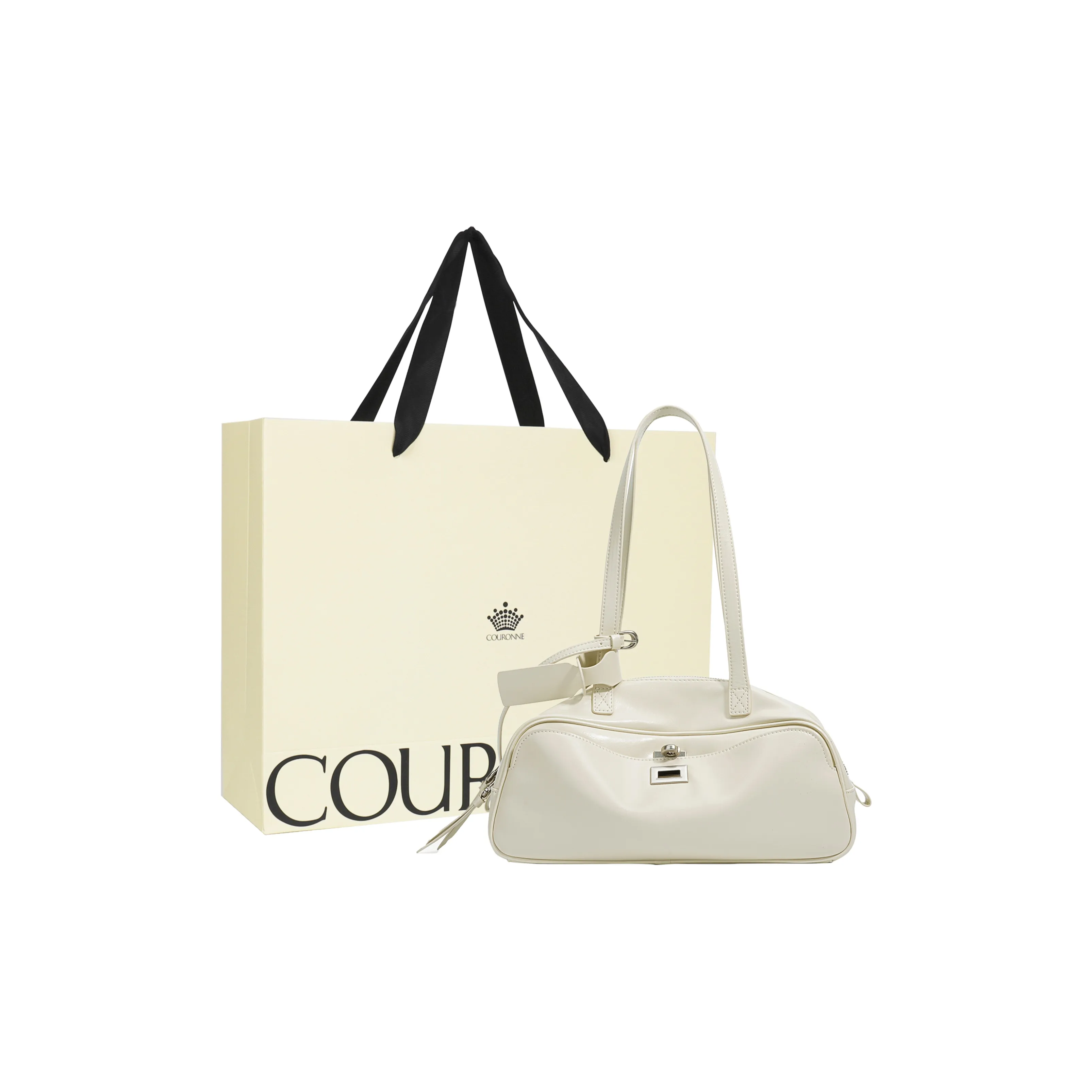 COURONNE Коровья кожа Багет Сумка Плечевая сумка Стандартная Женская Многоцветная