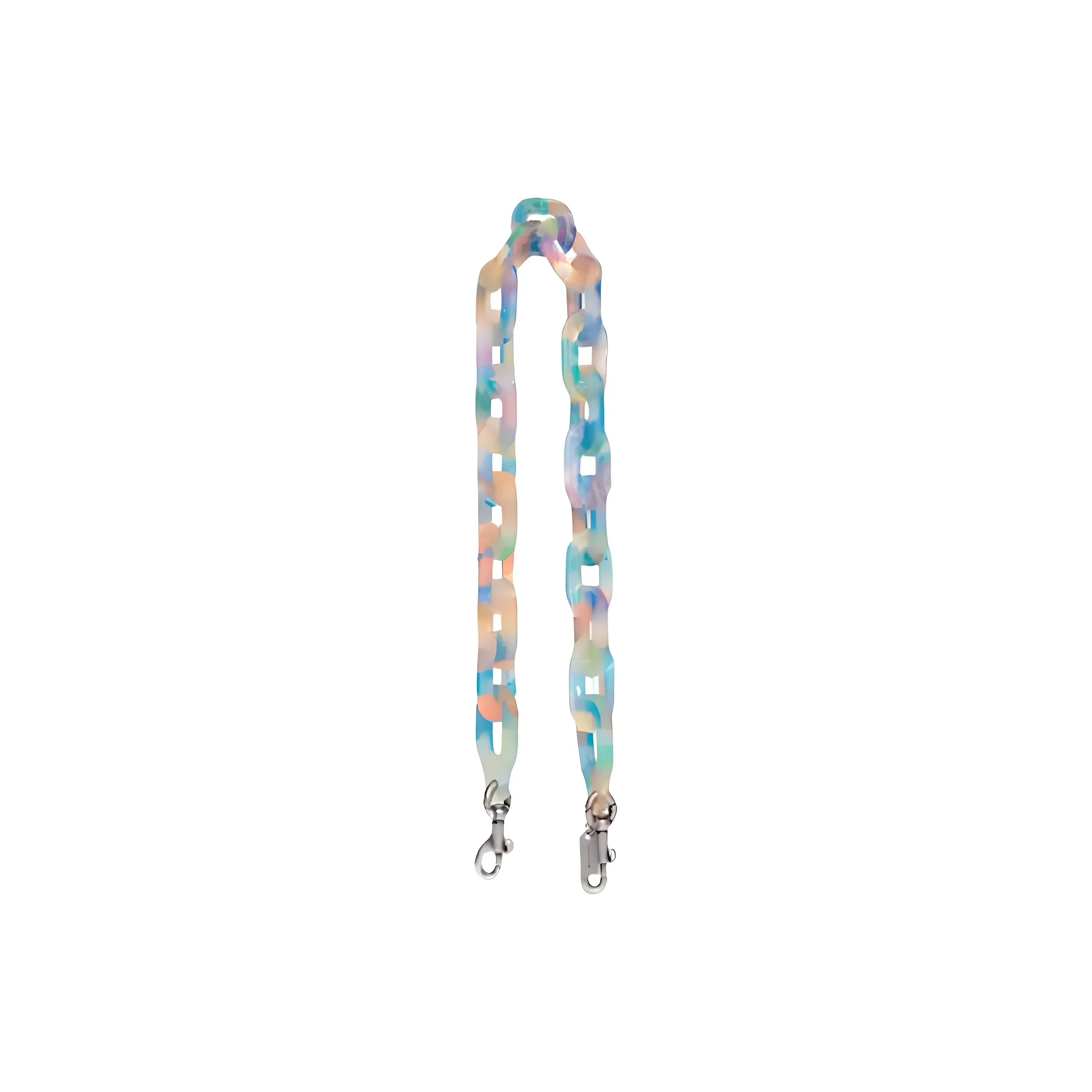 COACH Recycled Resin Bag Accessory Short Strap Women's Blue Rainbow