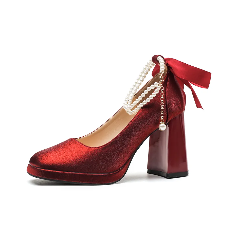 GOSO Грубый каблук Высокие каблуки Женские Красный