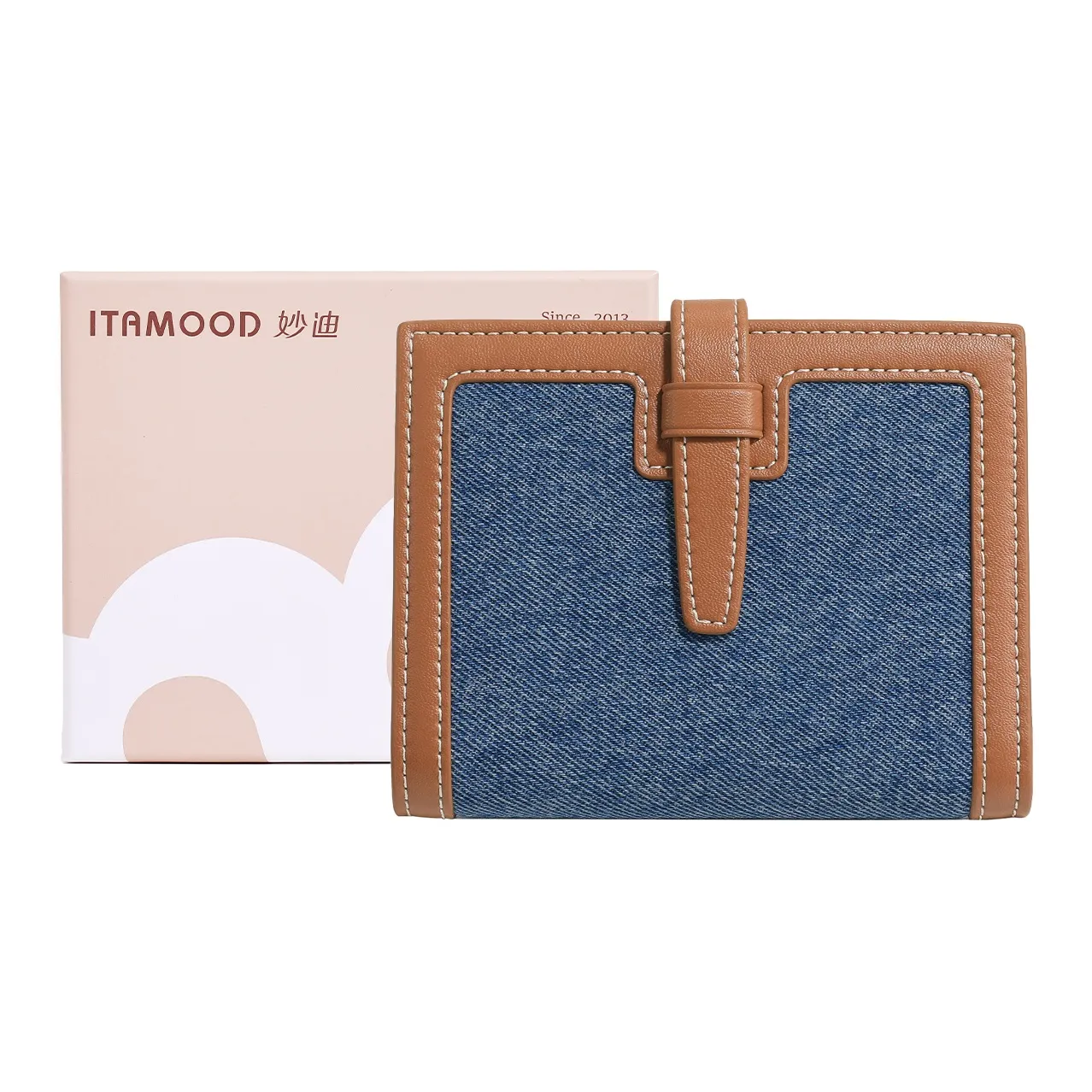 Miao Di Ткань Антискриминг Кошелек Женский Джинсовый Синий