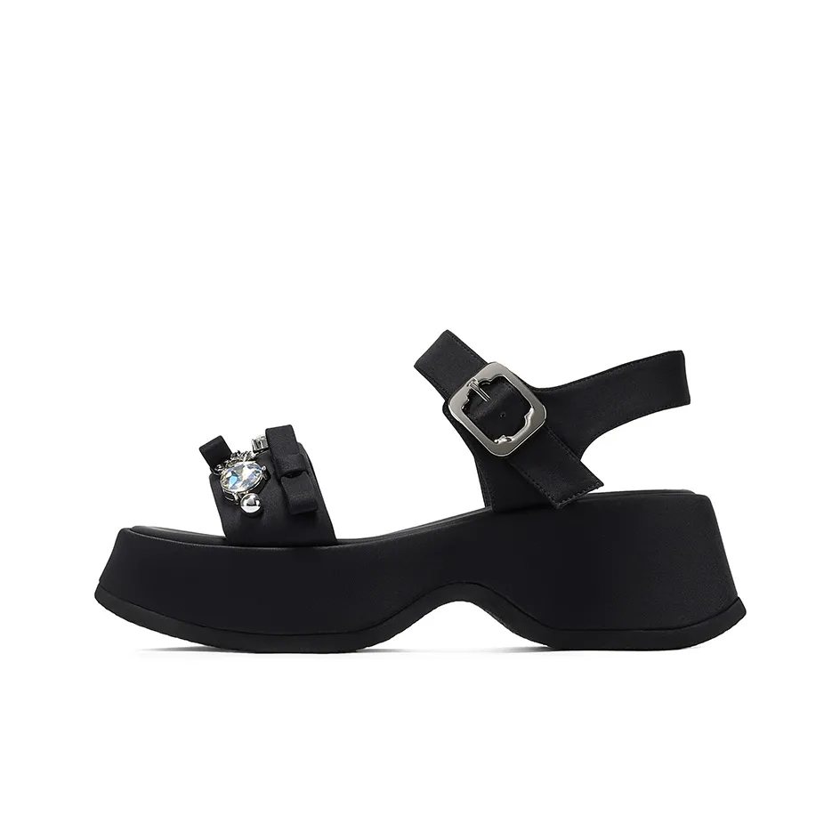 GG CC Платформа Спортивные Сандалии Женские Черные