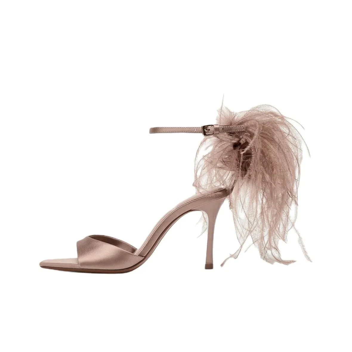 ZARA One Sandals Strap 9cm Women's Beige