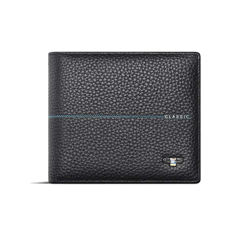 SEPTWOLVES Кошелек из натуральной коровьей кожи мужской черный