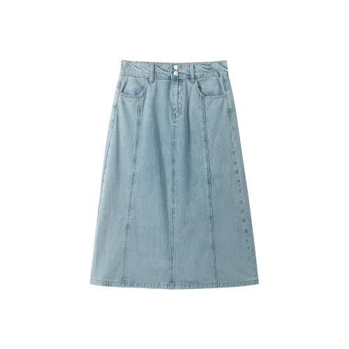 SHUXI York Blue Женские джинсовые длинные юбки
