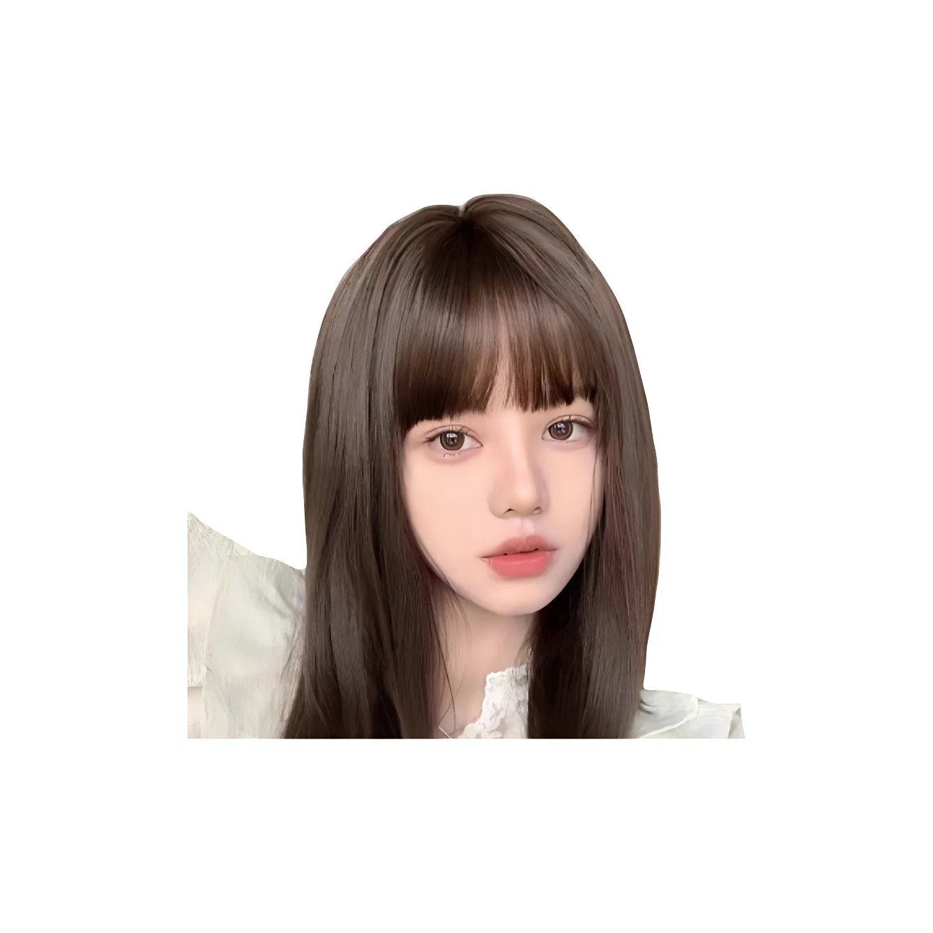 Gentle Welcome Full Голова Черный длинный Прямые волосы Белый золотой Перука с Bangs и Завитыми волосами Расчески