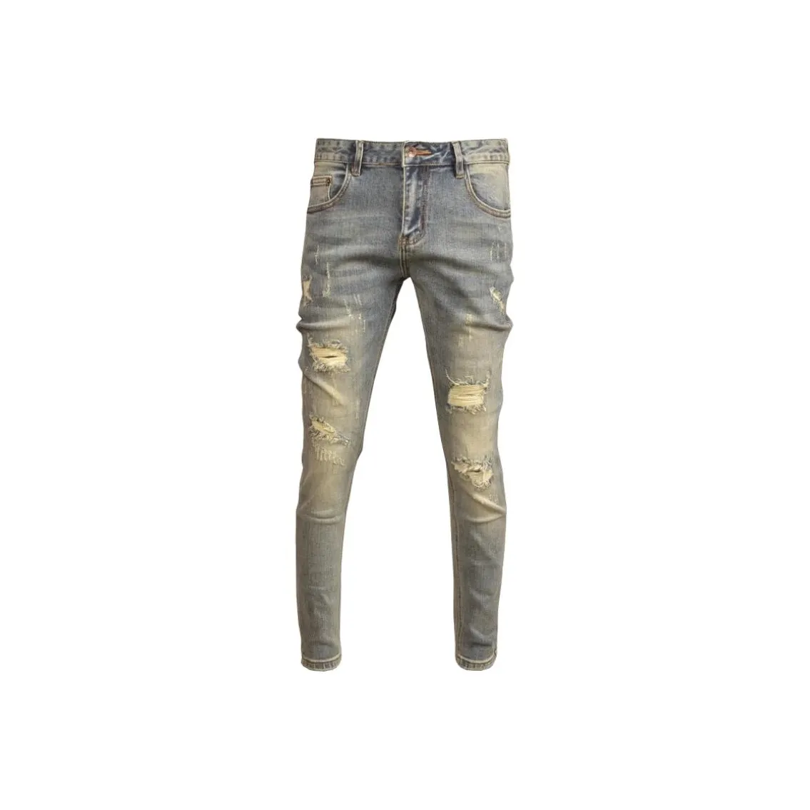 JIKENDI Синий Ankle Длина Мужские Джинсы