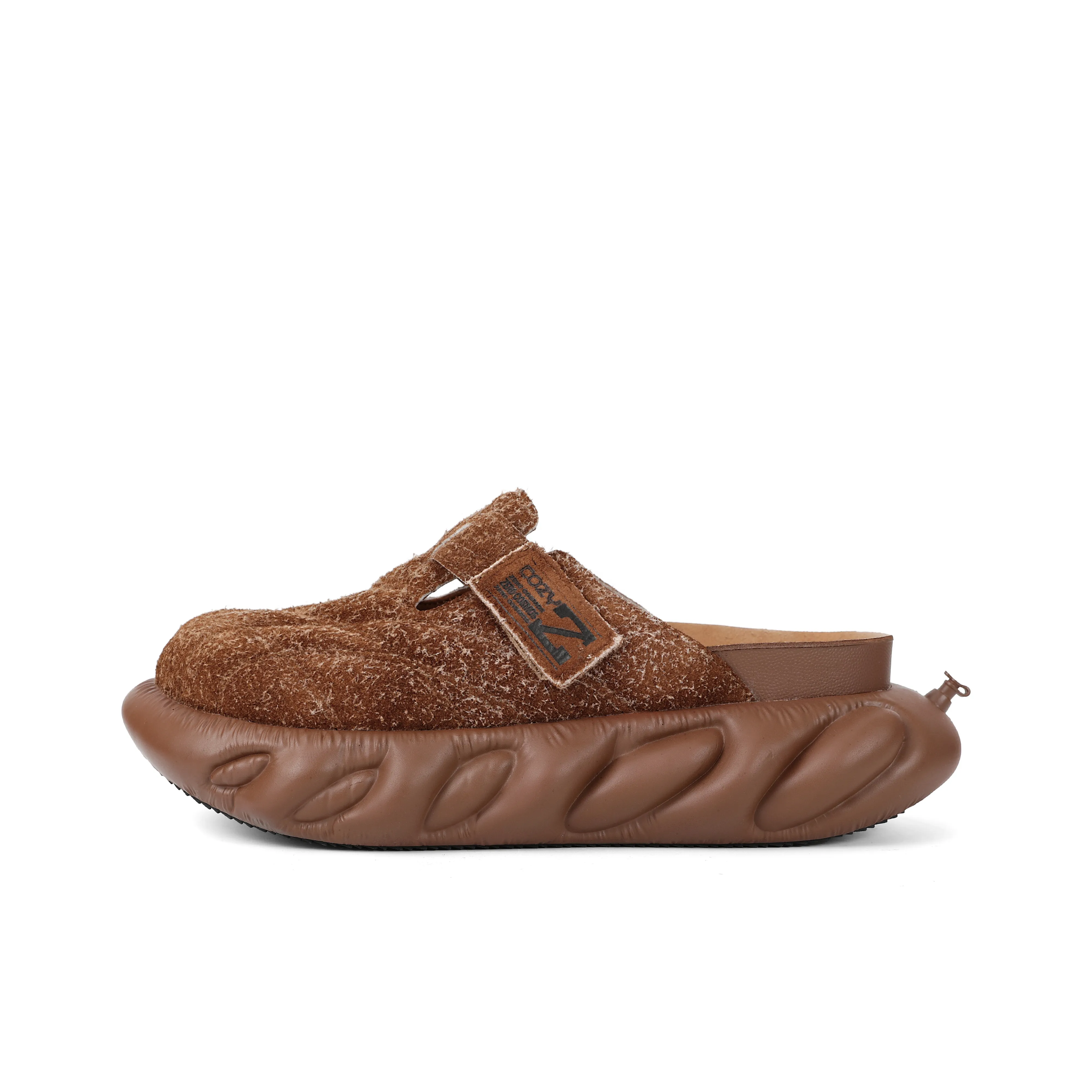 ZERO COSMOS Флоковые домашние тапочки устойчивые к истиранию унисекс темно-коричневый