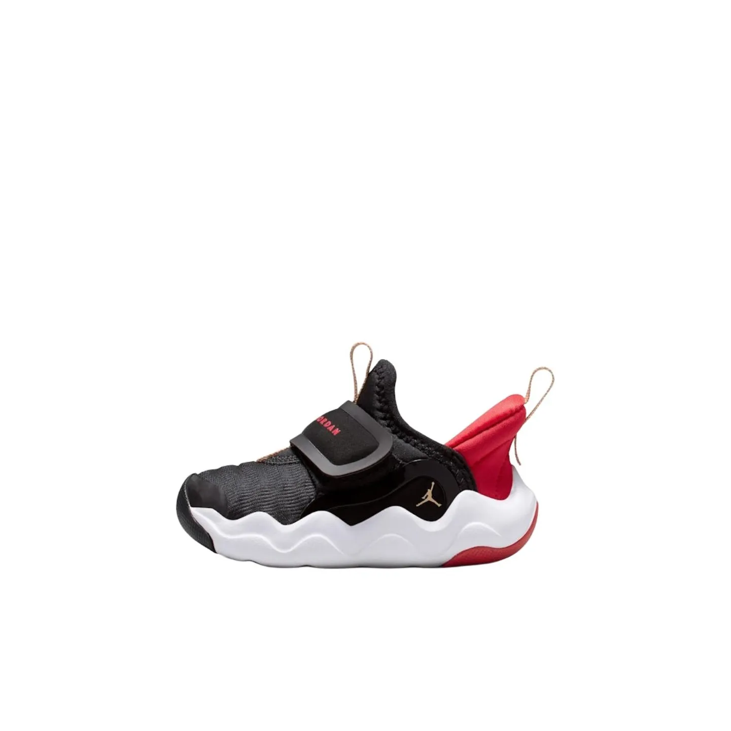 Джордан Износостойкие Низкие Топы Обувь для малышей Черный Красный Infant And Toddler