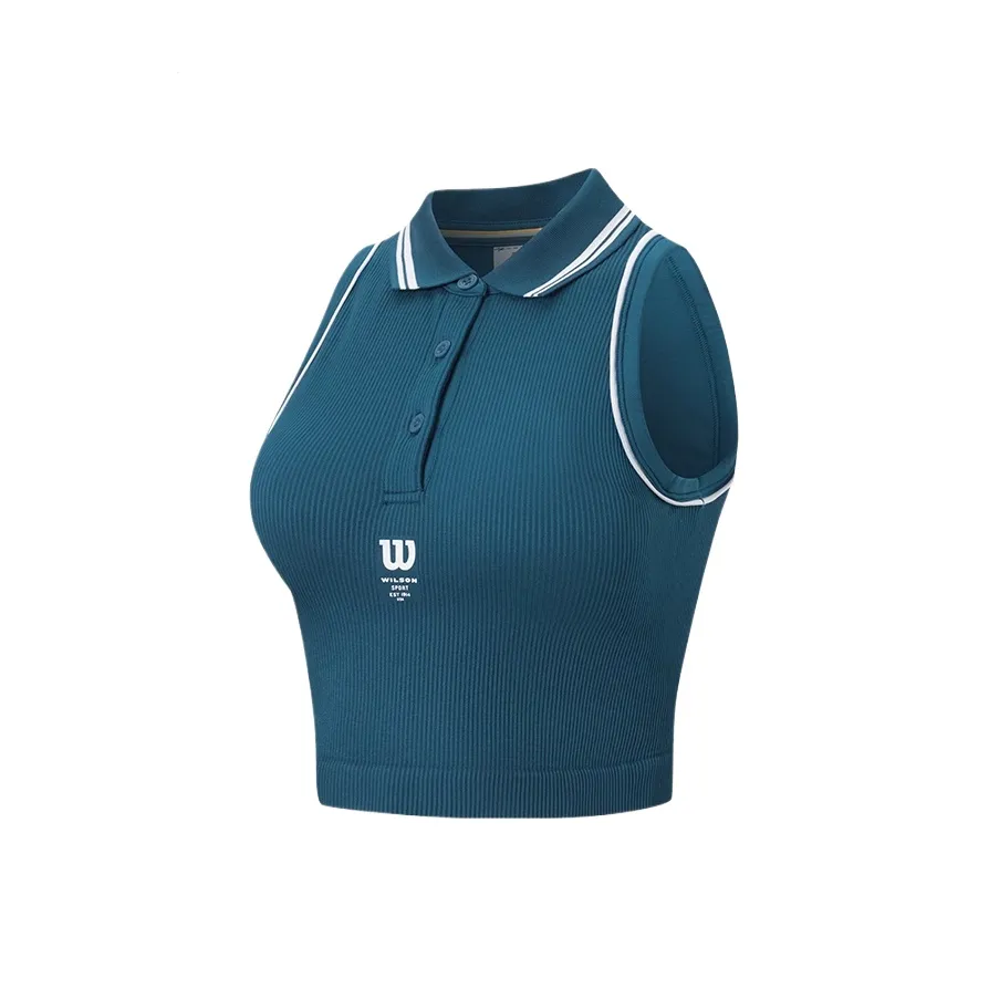 Wilson Посейдон Синий Женские Спортивные Майки Без Рукавов