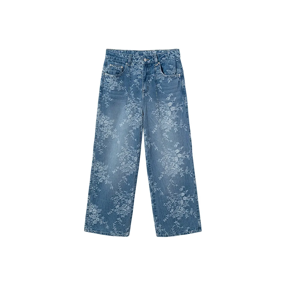 Ouyang Цветочный Бирюзовый Женские Джинсы