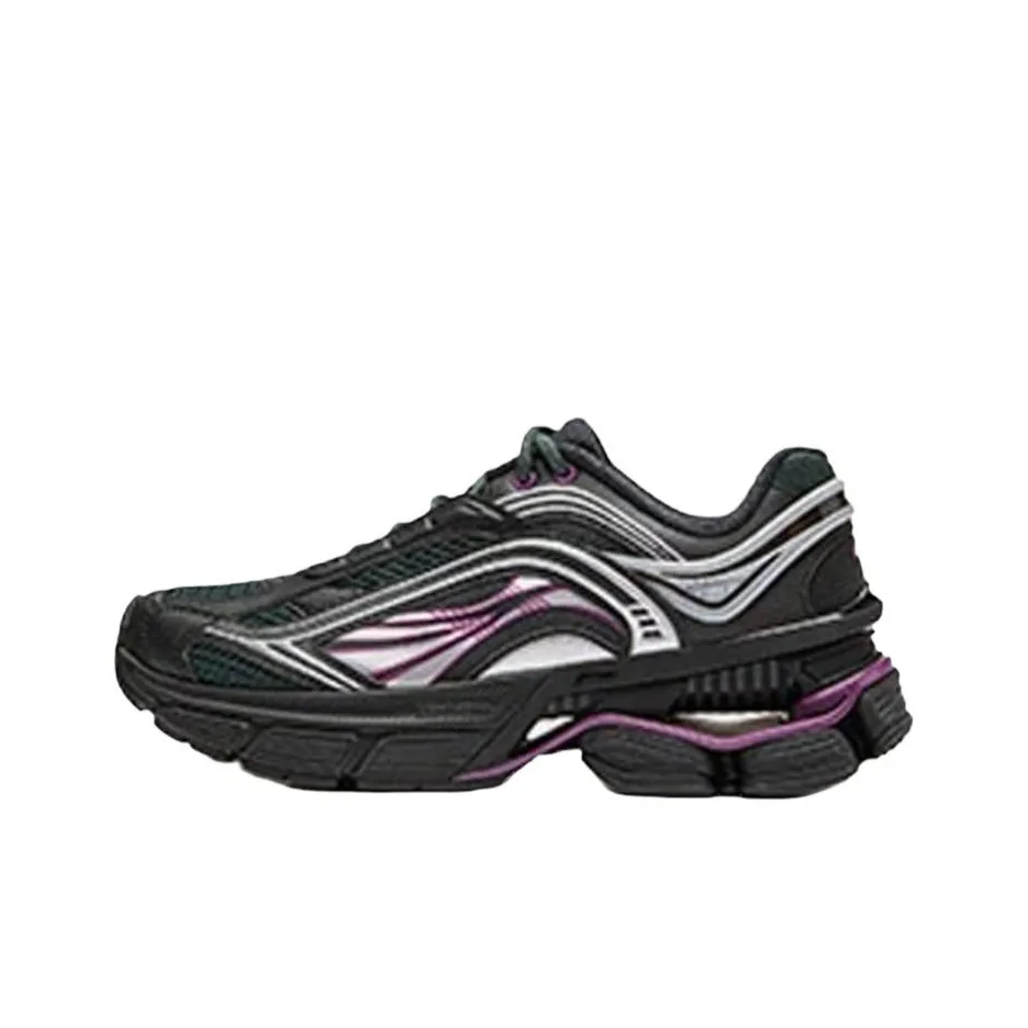 LiNing Shock Absorbers Slip-Resistant Low Top Беговые кроссовки Женские Черный Фиолетовый