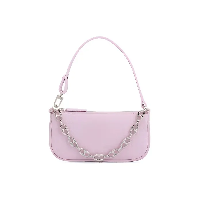 By Far Rachel Cotton With Leather Handbag Women's Pink