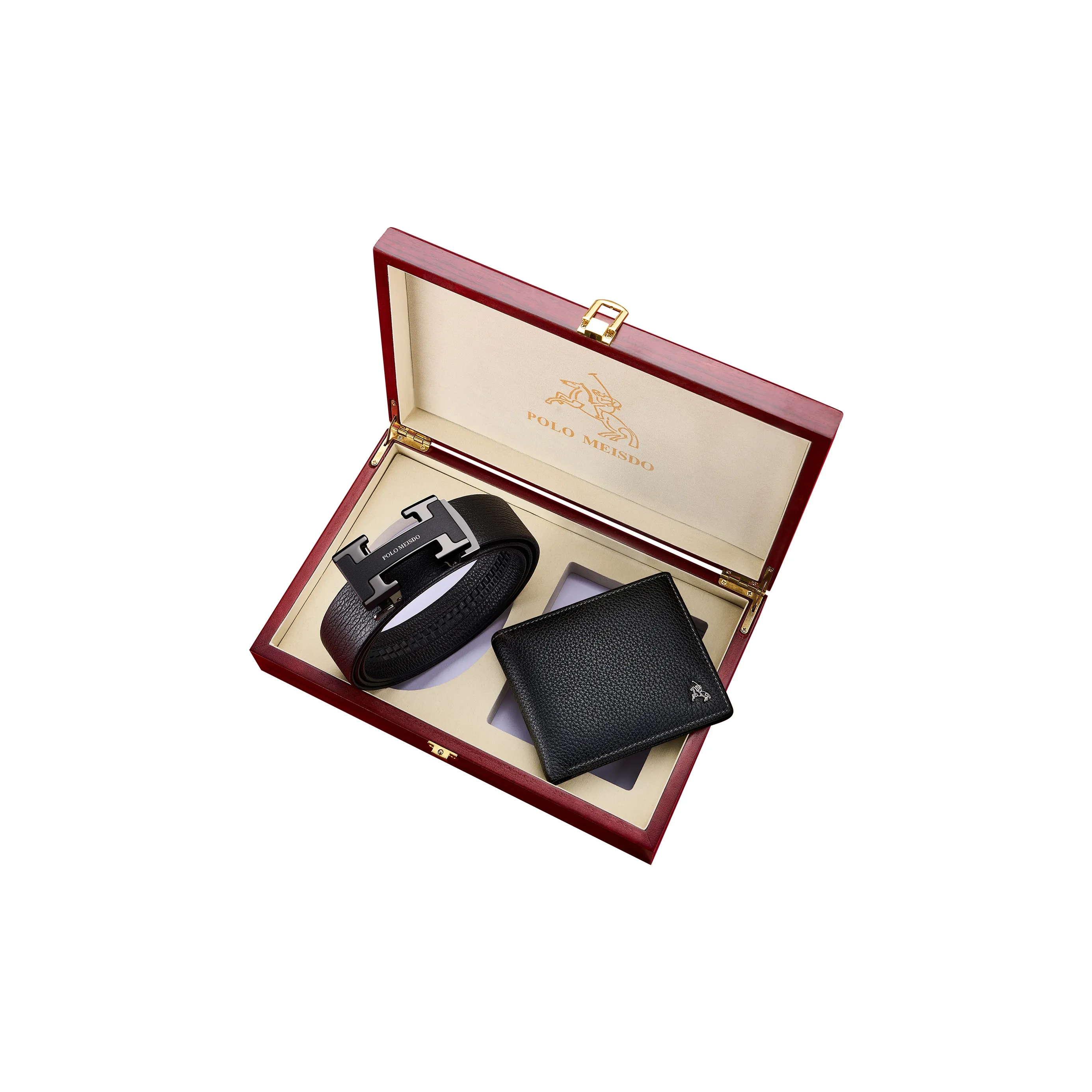 POLOMEISDO Top Grain Cow Leather Men's, For Dad Belt Practical Box Men's 3.5cm