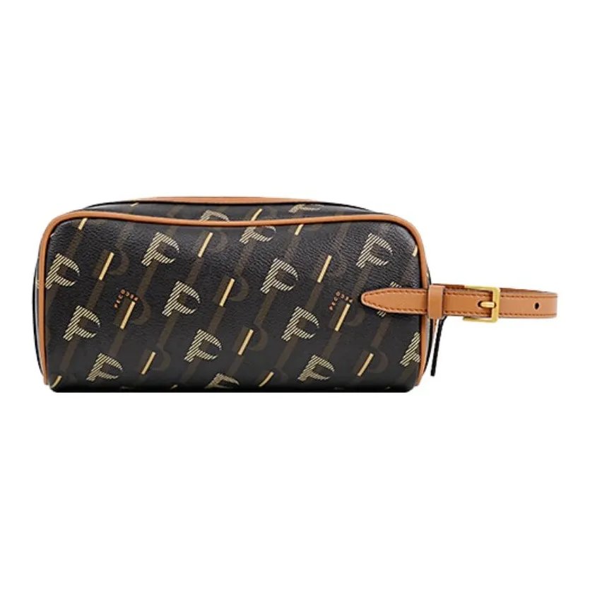 PECO PVC Polyvinyl Chloride Travel Storage Bag Unisex Brown Monogram