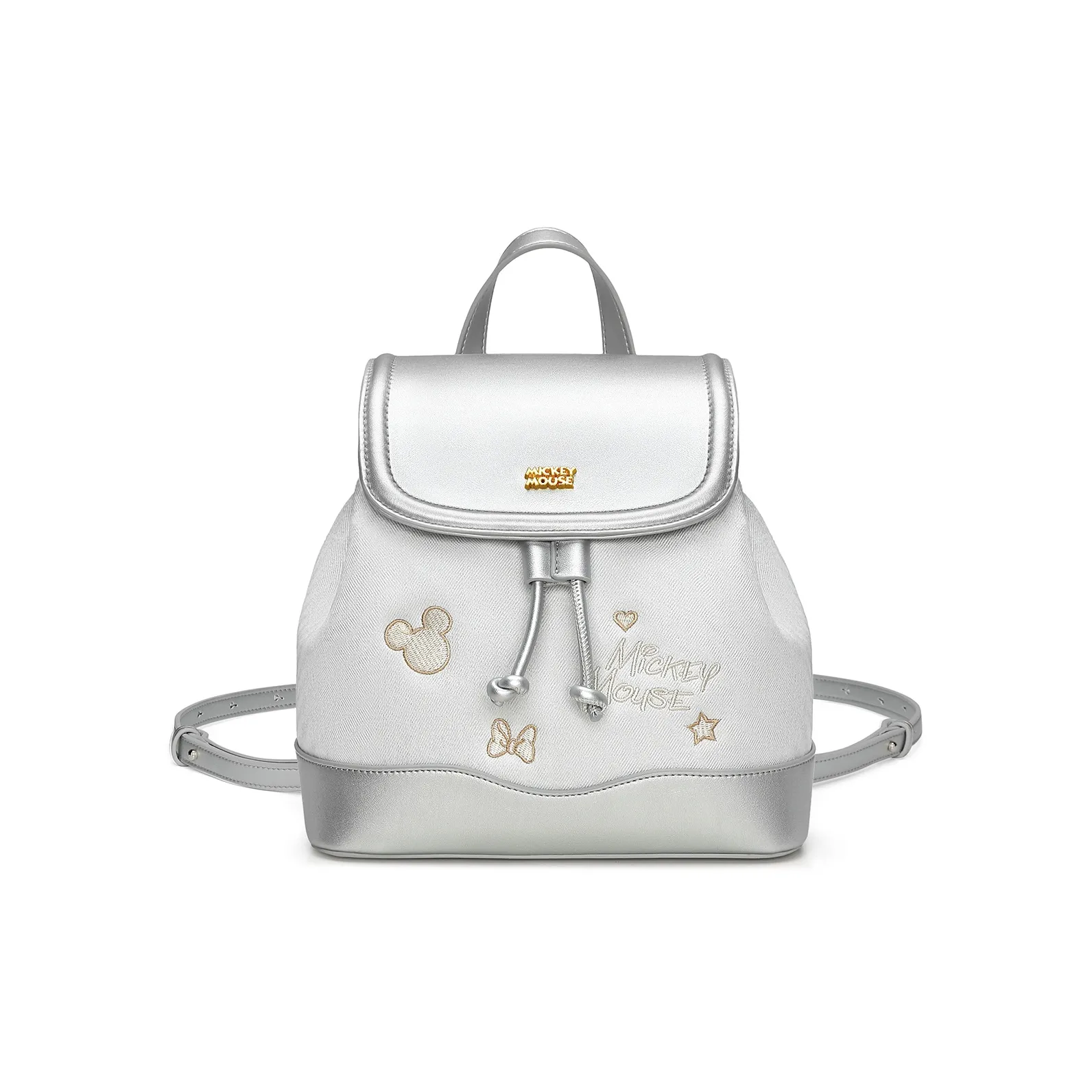 Disney Mickey Series ПУ (полиуретан) Синтетическая кожа Рюкзак Стандартный Женский Розовый Серебряный