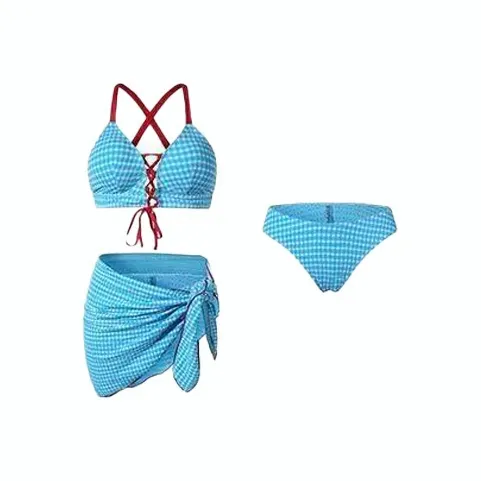 INCO VIBE Цвет изображения Bikini Трусы + Боковая сторона Юбка Женские Наборы купальников